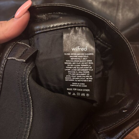Aritzia Wilfred Womens Sz 4 The Melina Pant Vegan Leather Black #81518 HighWaist - Picture 5 of 9